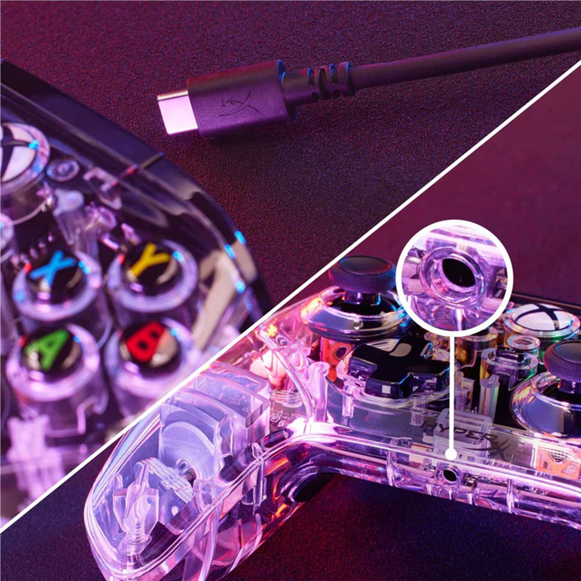 Joystick Hyperx Clutch Gladiate Rgb Color Transparente